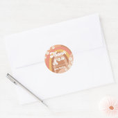 Sticker Rond Merci Retro Hippie Rainbow Daisy Favoriser la fill (Enveloppe)