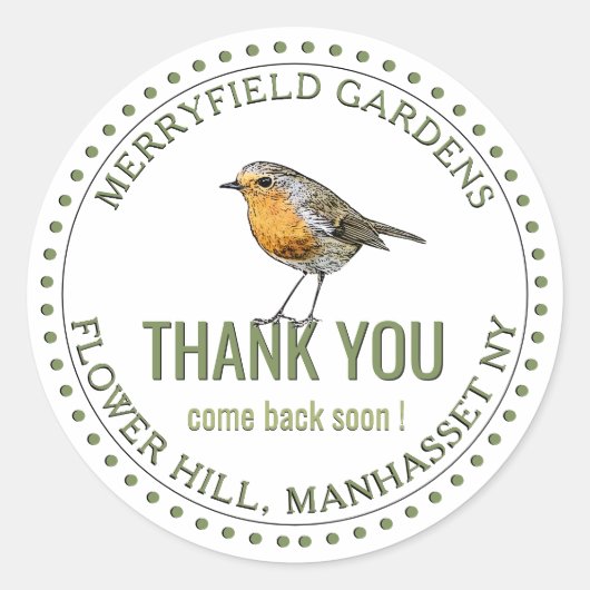 Sticker Rond Merci Reviens Bientôt (Devant)