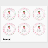 Sticker Rond Merci rond Baby shower de fraise Berry Sweet (Feuille)