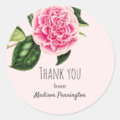 Sticker rond Merci rose (Devant)