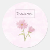Sticker rond Merci rose (Devant)