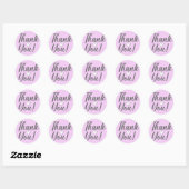 Sticker Rond Merci rose (Feuille)