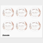 Sticker Rond Merci Rose Boho (Feuille)