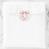 Sticker Rond Merci rose Bow Baby Girl Douche (Sac)