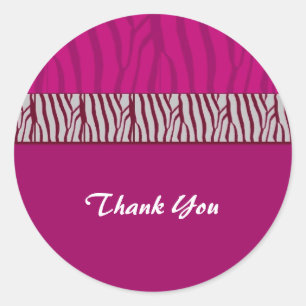 Sticker Rond Merci rose chaud