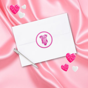 Sticker Rond Merci rose Cielito Lindo baby shower fille