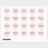 Sticker rond Merci rose classique (Feuille)