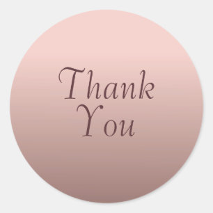 Sticker Rond Merci Rose de texte Gold Trend Modèle de couleur