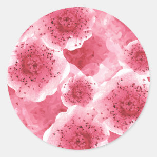 Sticker Rond Merci rose du carbone