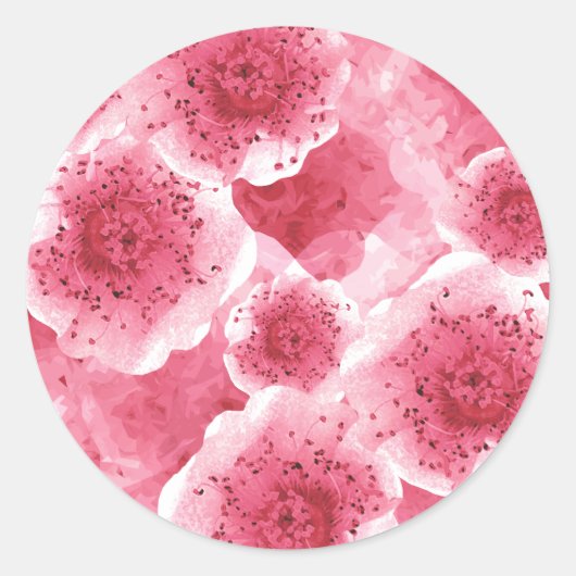 Sticker Rond Merci rose du carbone (Devant)