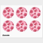 Sticker Rond Merci rose du carbone (Feuille)