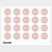 Sticker Rond Merci rose étincelle (Feuille)