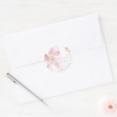 Sticker Rond Merci rose Fleur sauvage rose pâle (Enveloppe)