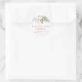 Sticker Rond Merci rose floral (Sac)