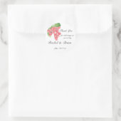 Sticker Rond Merci rose floral (Sac)