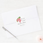 Sticker Rond Merci rose floral (Enveloppe)