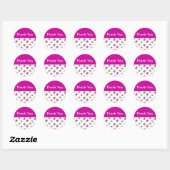 Sticker Rond Merci rose floral (Feuille)