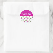 Sticker Rond Merci rose floral (Sac)