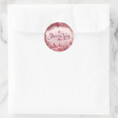 Sticker Rond Merci rose floral (Sac)