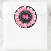 Sticker Rond Merci Rose Gerbera Ajouter Votre Propre Message Da (Sac)