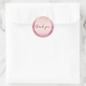 Sticker Rond Merci rose Glitz (Sac)