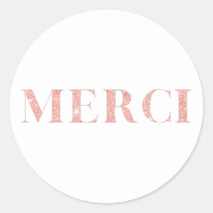 Sticker Rond Merci Rose Gold Elegant Merci