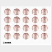 Sticker Rond Merci Rose maquillage Eyelash 3D goutte (Feuille)