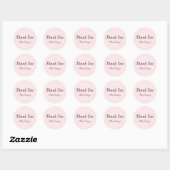 Sticker Rond Merci rose pâle (Feuille)