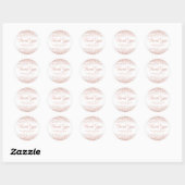 Sticker Rond Merci Rose Parties scintillant Mariage de  de  d'o (Feuille)