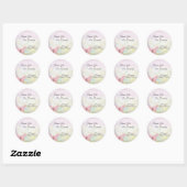 Sticker Rond Merci rose Pastel Butterfly Baby shower (Feuille)
