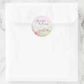 Sticker Rond Merci rose Pastel Butterfly Baby shower (Sac)