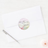 Sticker Rond Merci rose Pastel Butterfly Baby shower (Enveloppe)