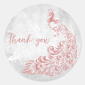 Sticker Rond Merci rose Peacock (Devant)