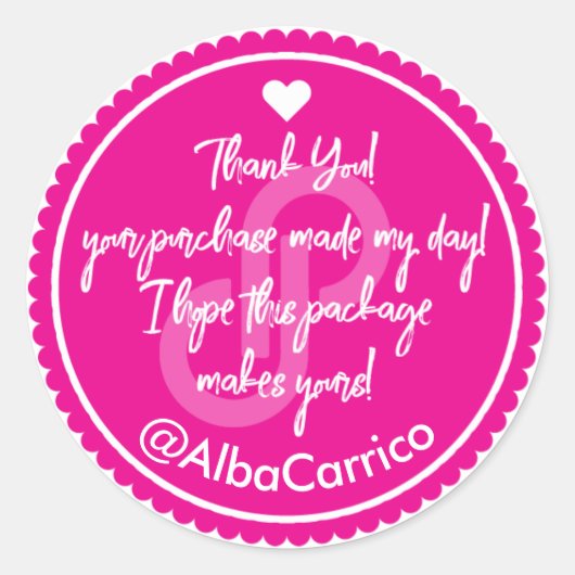 Sticker Rond Merci rose Poshmark (Devant)