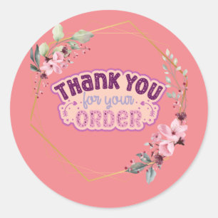 Sticker Rond Merci rose pour chevalet de commande