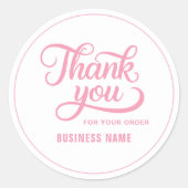 Sticker Rond Merci rose professionnel (Devant)