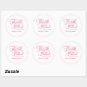 Sticker Rond Merci rose professionnel (Feuille)