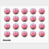 Sticker Rond Merci rose rose (Feuille)