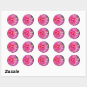 Sticker Rond Merci Rose Rose Fleur Photo Appréciation (Feuille)