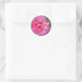 Sticker Rond Merci Rose Rose Fleur Photo Appréciation (Sac)