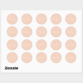 Sticker Rond Merci rose roux (Feuille)