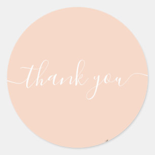 Sticker Rond Merci rose roux
