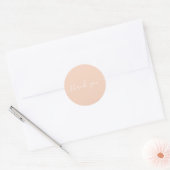 Sticker Rond Merci rose roux (Enveloppe)