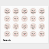 Sticker Rond Merci rose vif fait maison avec amour (Feuille)