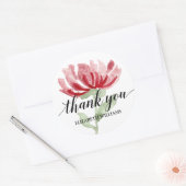 Sticker Rond Merci rouge chic (Enveloppe)