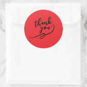 Sticker Rond Merci Rouge Écarlate Classique Unique Simple (Sac)