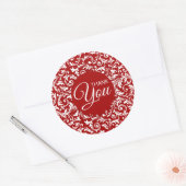 Sticker Rond Merci rouge et blanc Bontanique (Enveloppe)