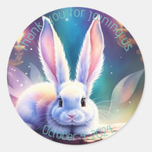 Merci rustique blanc d'aquarelle lapin