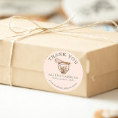 Sticker Rond Merci Rustique Bois Boulangerie Stand Mixer Clas