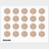 Sticker Rond Merci Rustique Burlap Floral (Feuille)